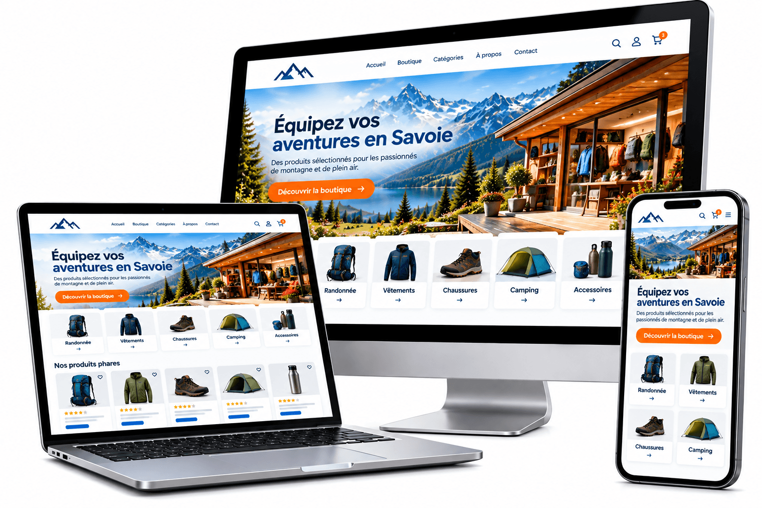 Boutique alpine sur trois écrans Boutique alpine sur trois écrans
